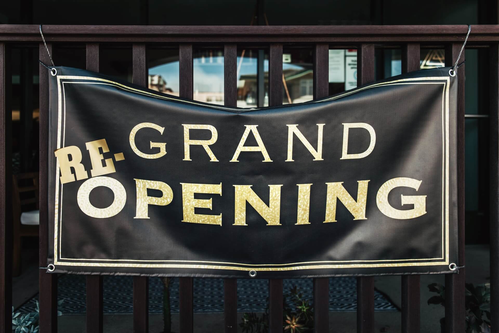 Grand re-opening sign