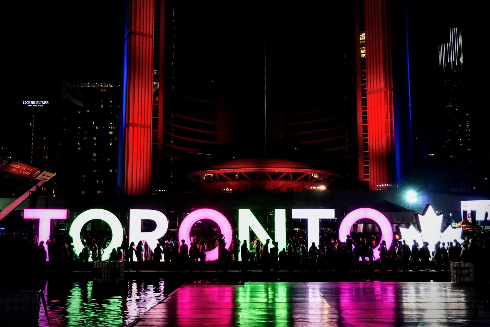 3D Toronto Sign at night