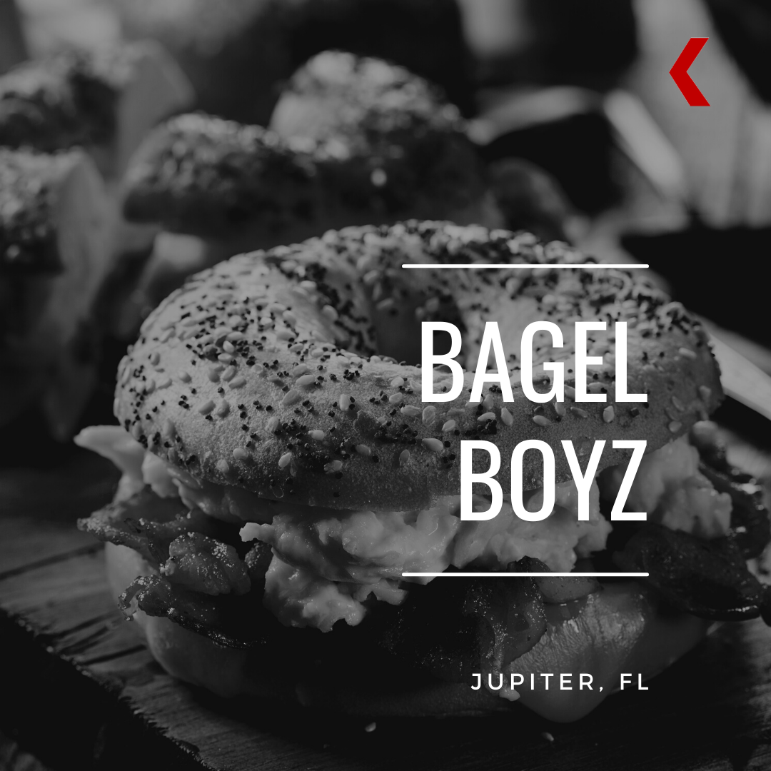 Breakfast bagel sandwich at Bagel Boyz in Jupiter, Florida