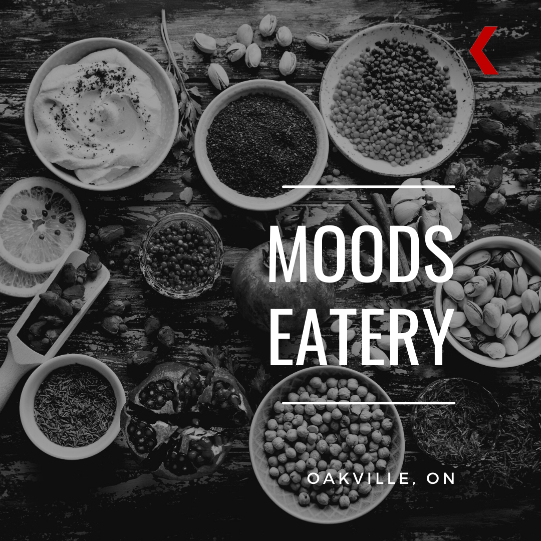An array of food items inside Moods Eatery