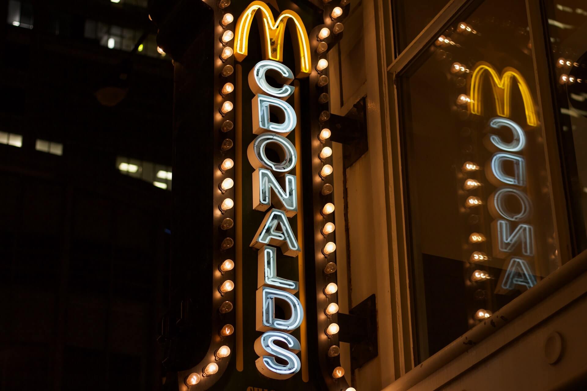 Broadway-style McDonald's sign in Chicago, Illinois