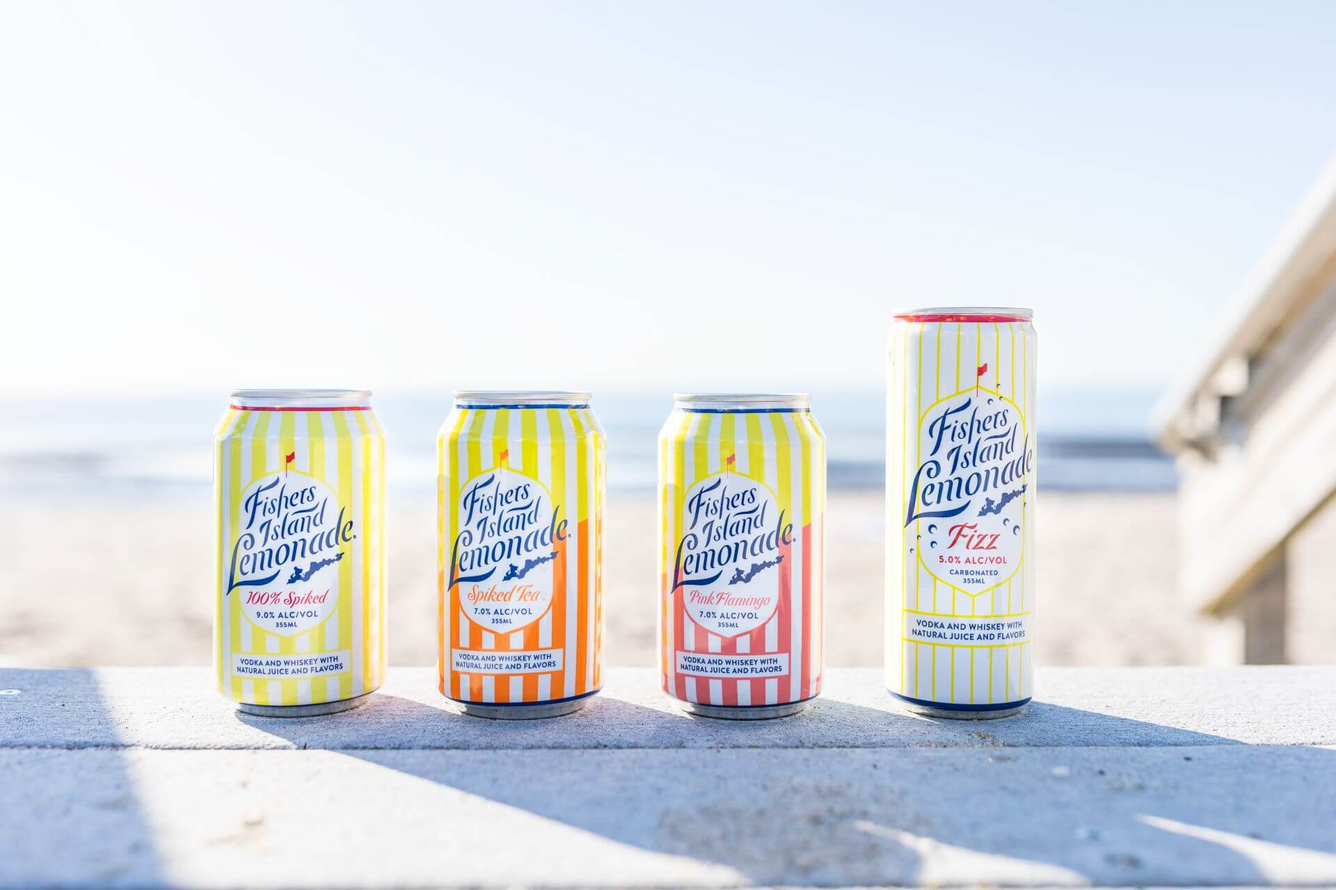 Fishers Island Lemonade cans and flavors
