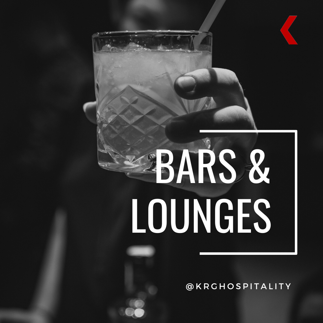 KRG Hospitality works with neighborhood bars and pubs, sports bars, nightclubs and dayclubs, brewpubs, adult entertainment venues, ultra-lounges, and other bars and lounges.