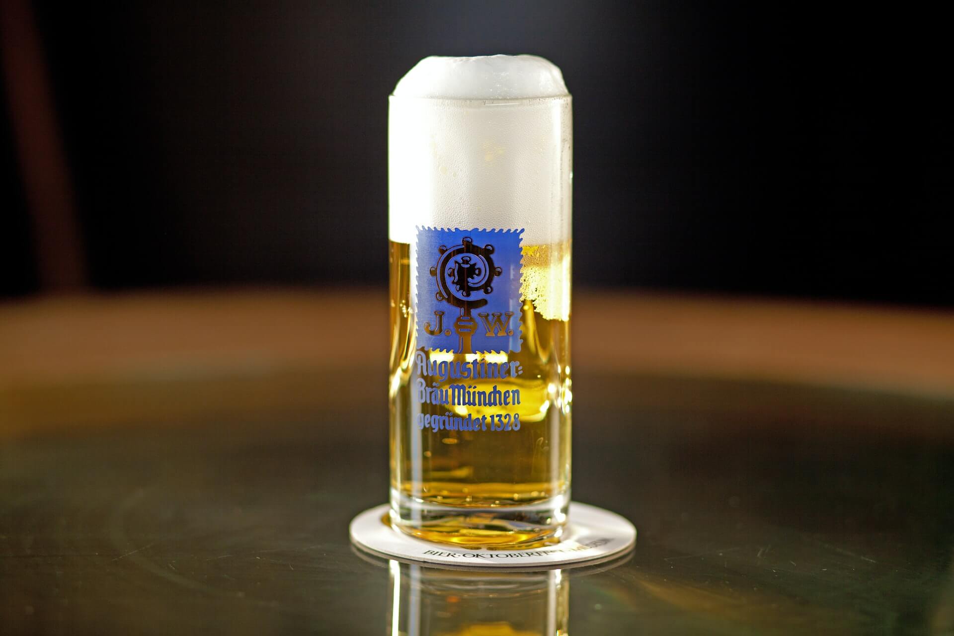 Glass of Augustiner beer