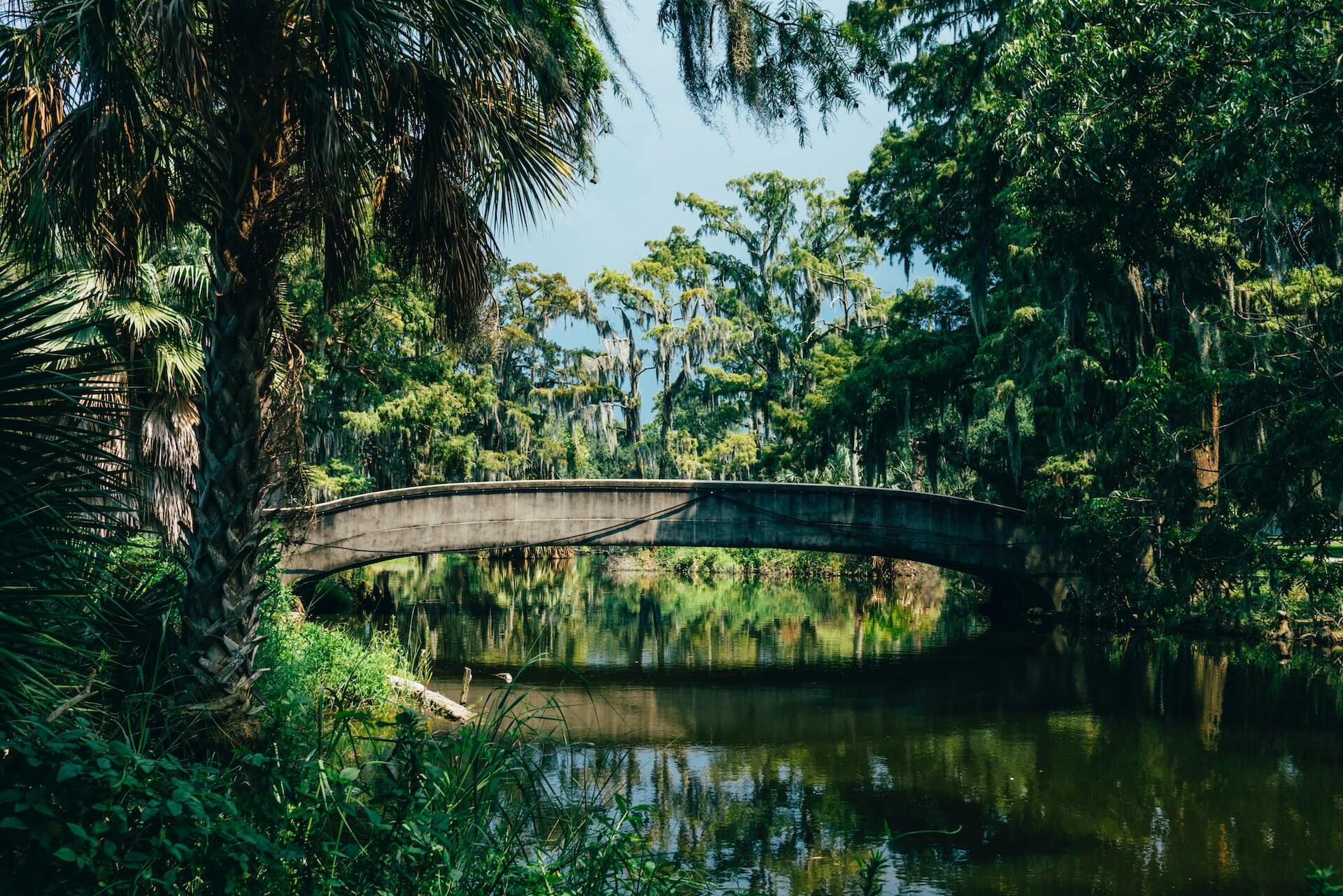 Bridge in City Park in New Orleans