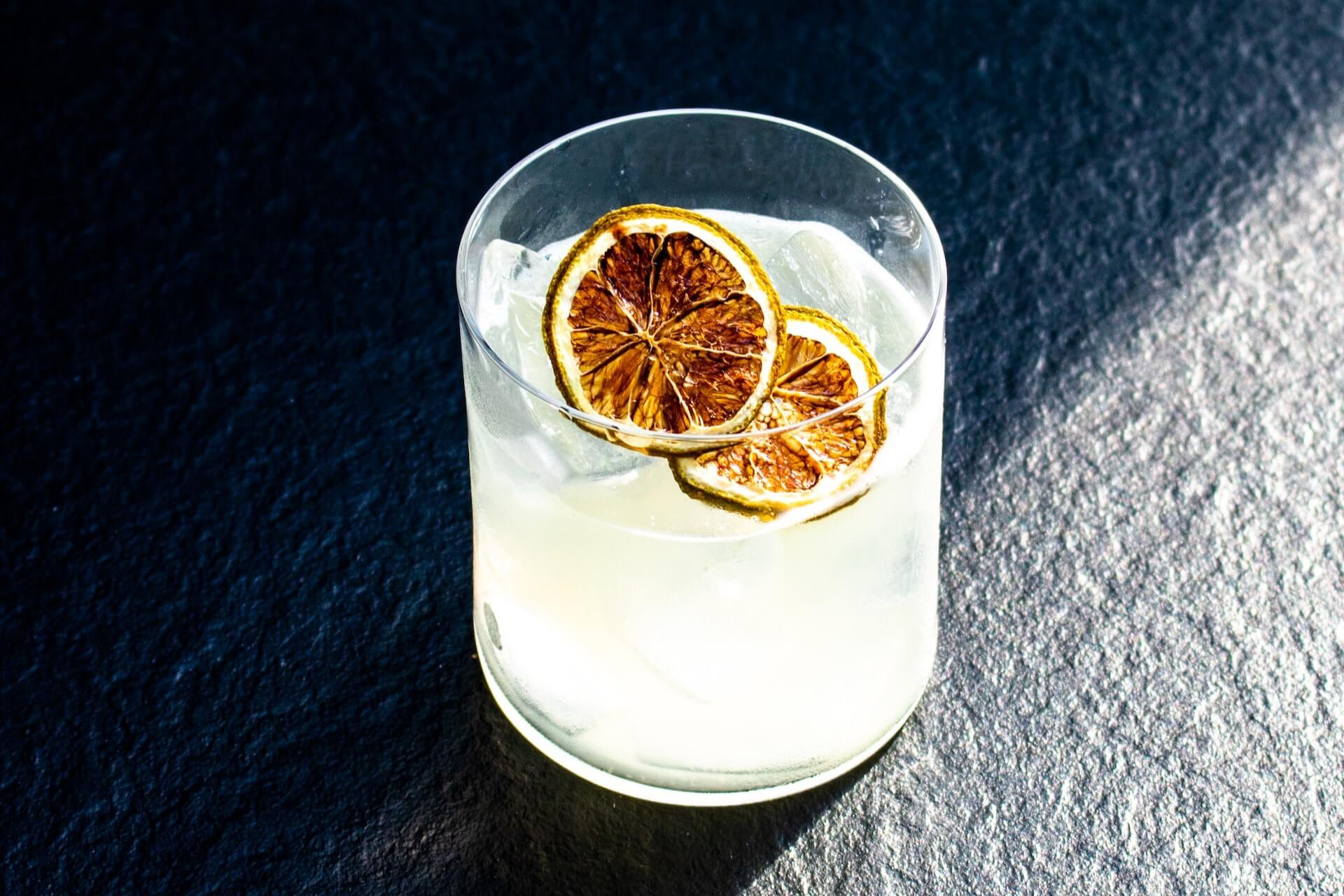 Margarita with dehydrated citrus garnish
