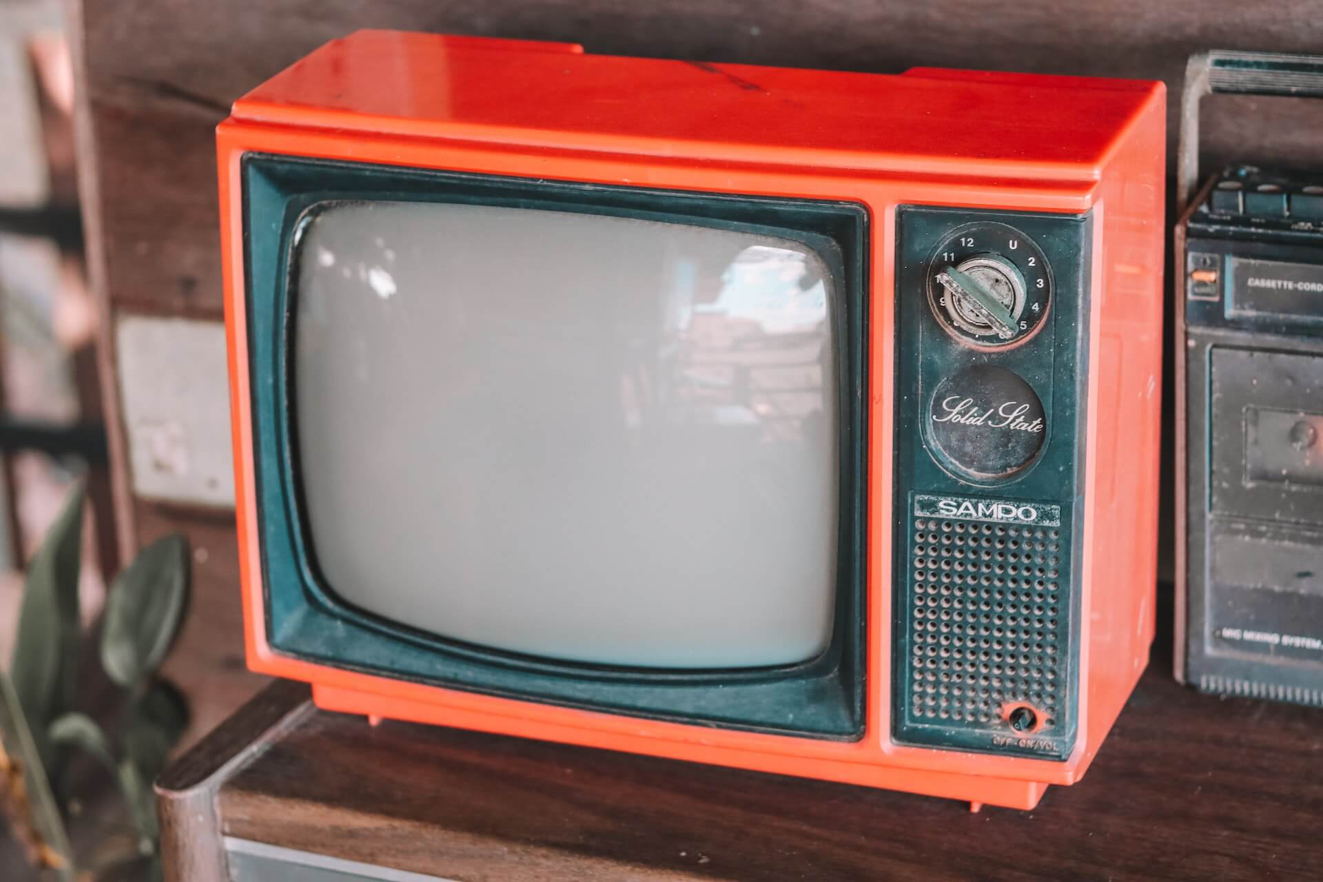 Vintage red television set