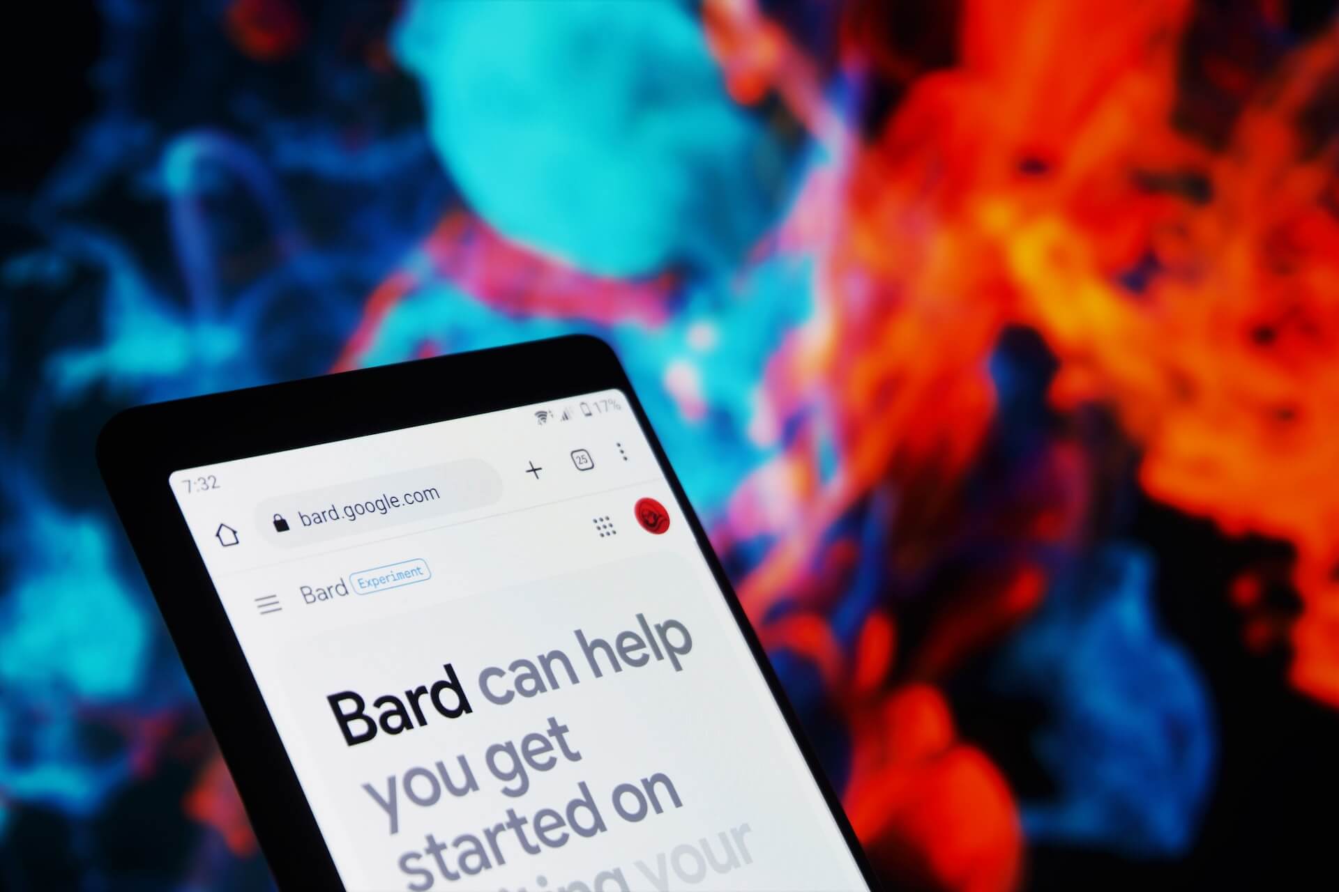 Person using Google Bard AI on their phone