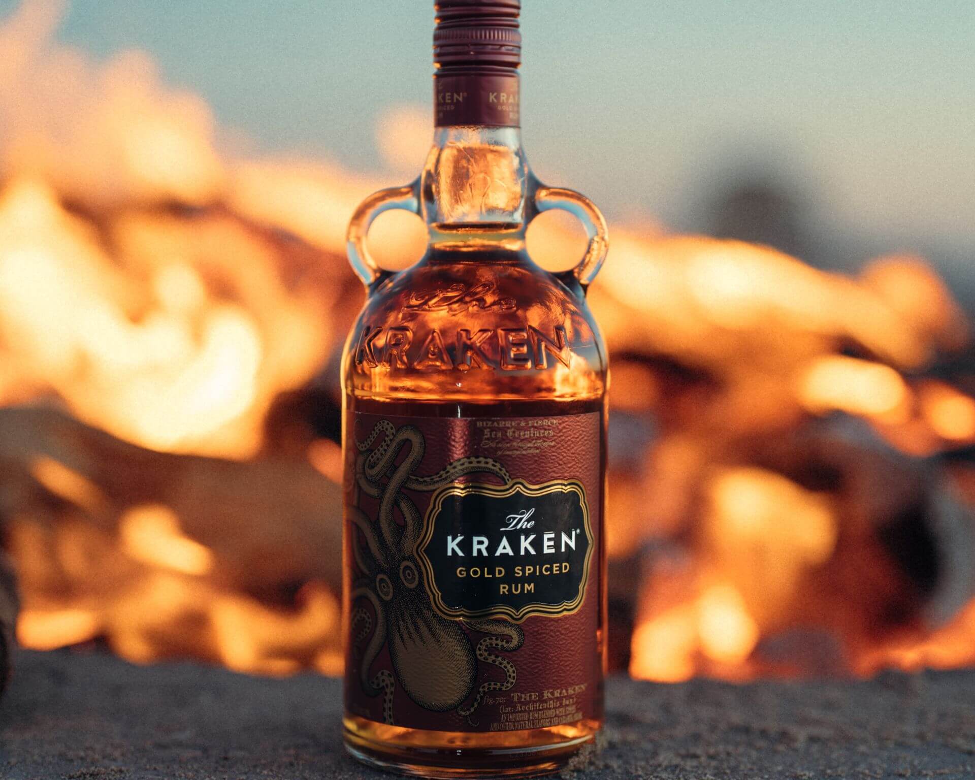 The Kraken Gold Spiced Rum bottle