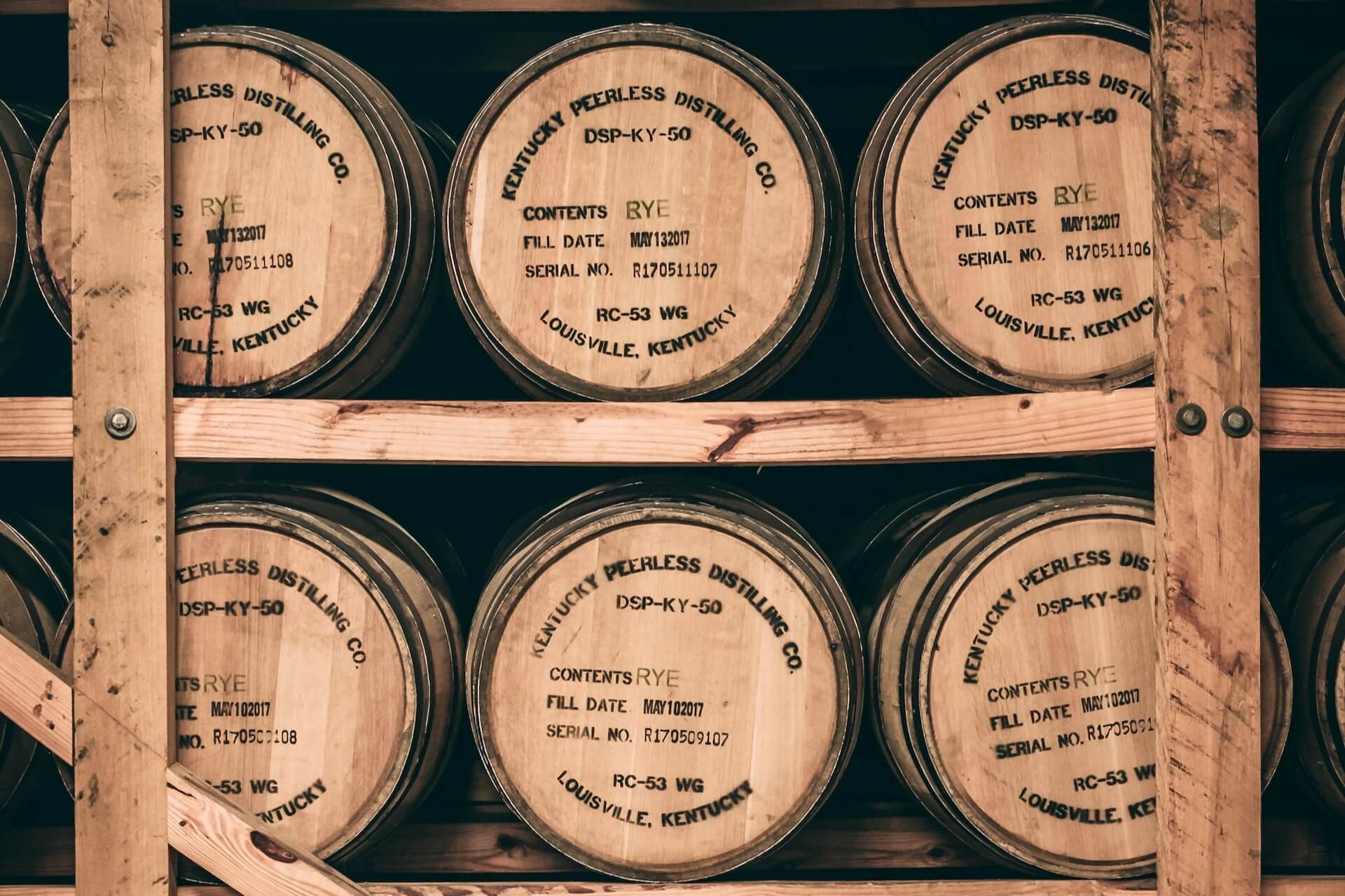 Kentucky Peerless Distilling Co. whiskey barrels