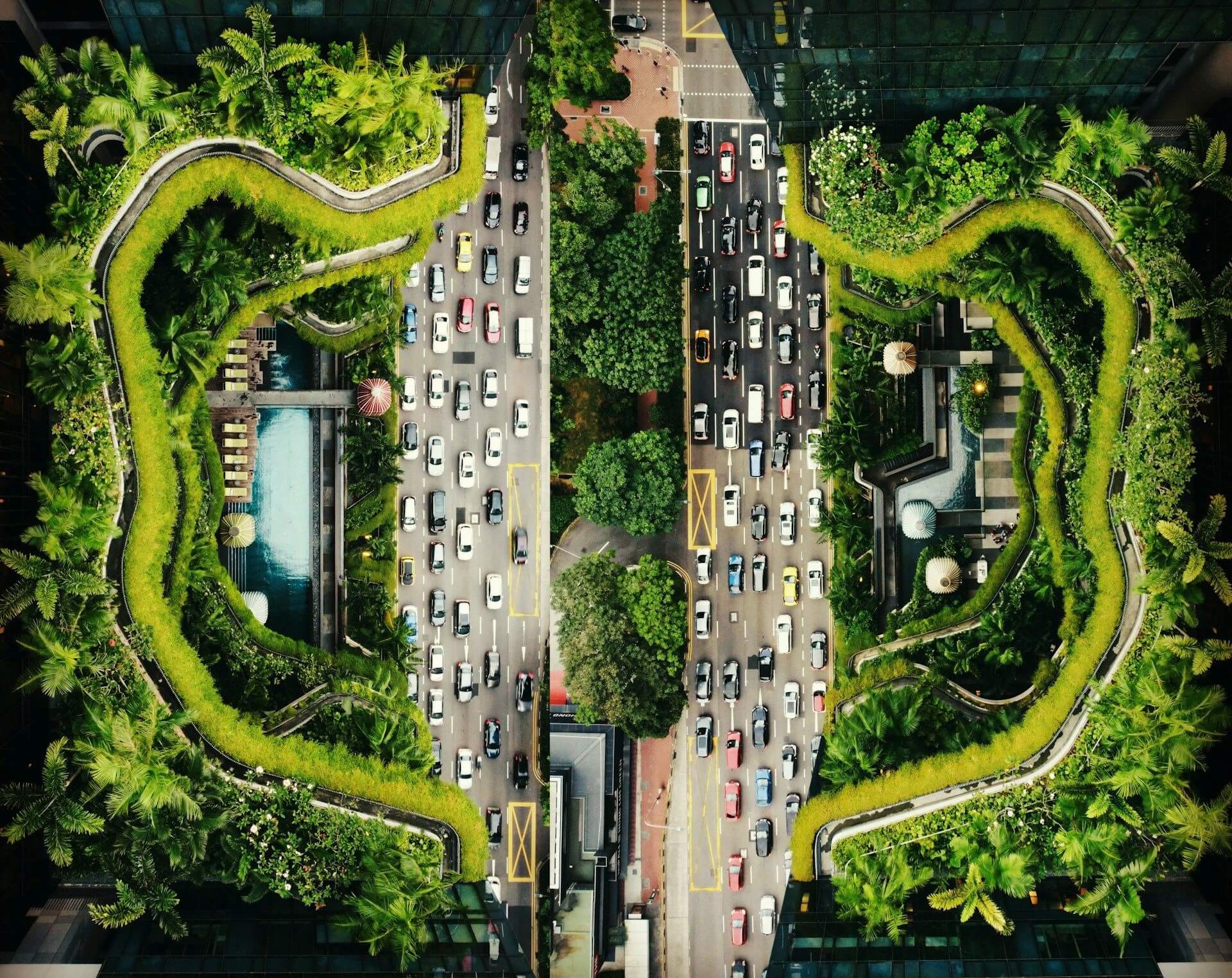 Overhead view of Parkroyal Collection Singapore