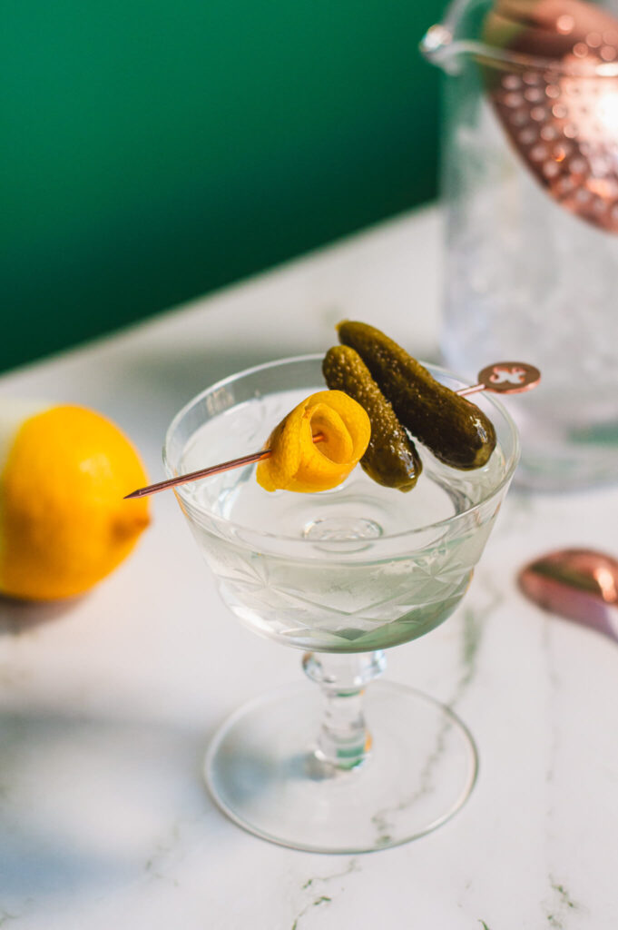 Empress 1908 Cucumber Lemon Gin Gherkin Martini cocktail