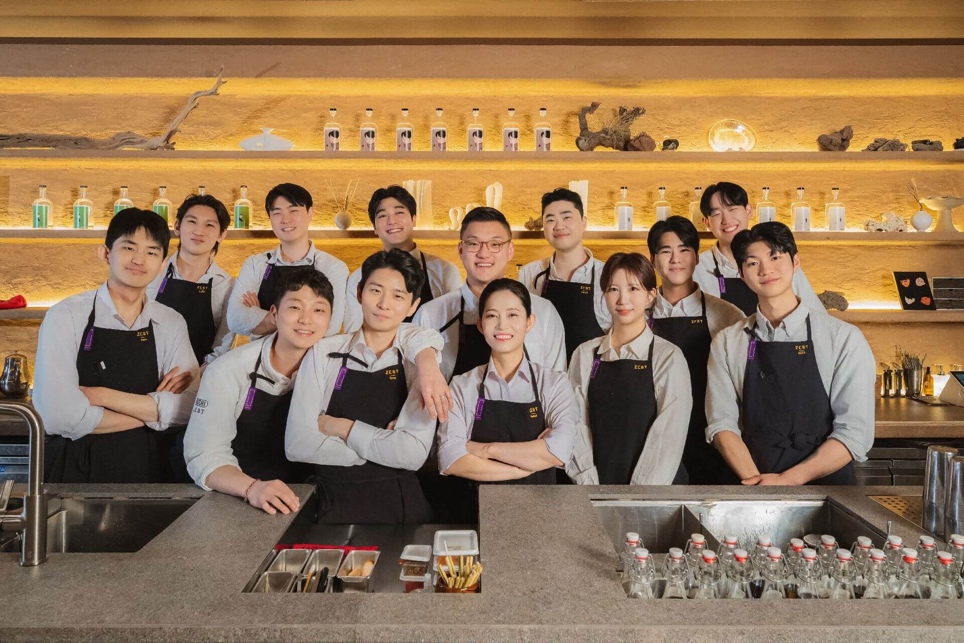 The Zest bar team, led by Dohyung "Demie" Kim, in Seoul, South Korea